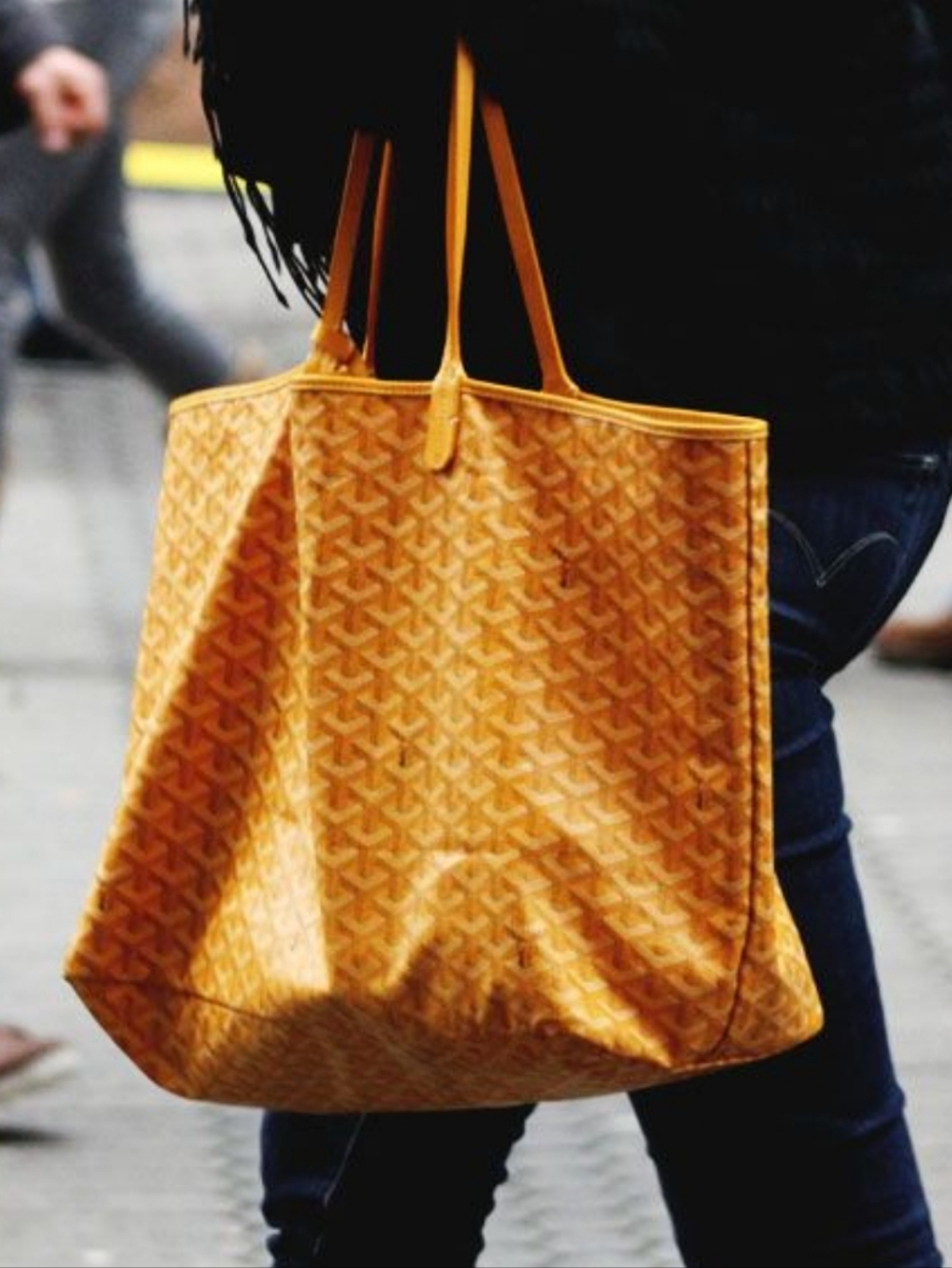 Go-to Yard Chevron Mustang Yellow Spring pop Large Work Shopper Tote MGA Tote